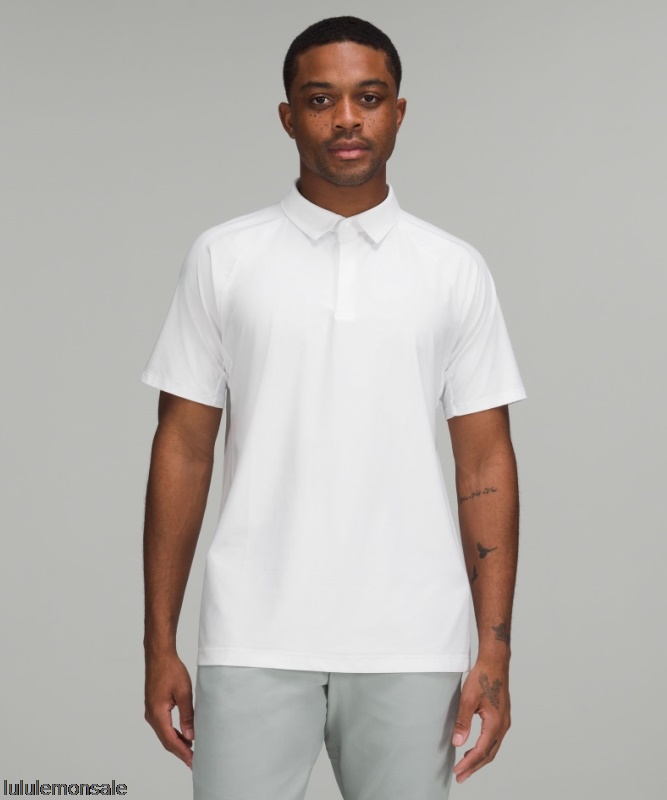 Lululemon Verkauf DELULU747 | Stretch Golf Poloshirt Weiß